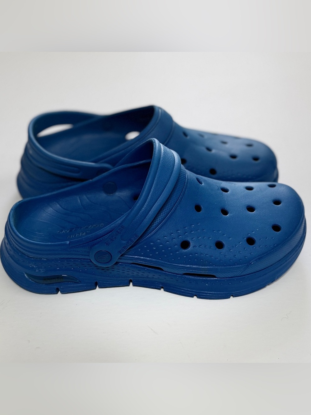 Skechers Men’s Royal Blue Slip-On Ventilated Clog Sandals